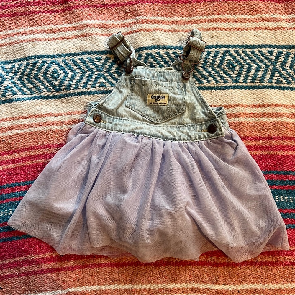 Lavender Oshkosh Shimmer Tulle Overall Jumper Dress